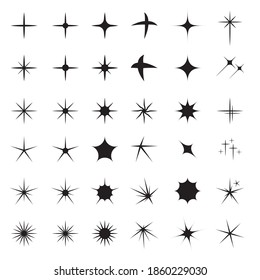 Star Icons Twinkling Stars Sparkles Shining Stock Vector (Royalty Free ...