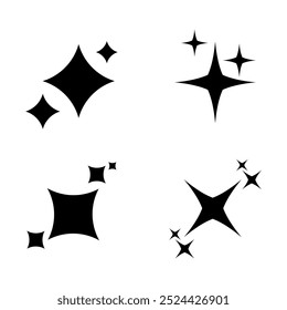 Schwarzer Stern Splash Icon Sammlung