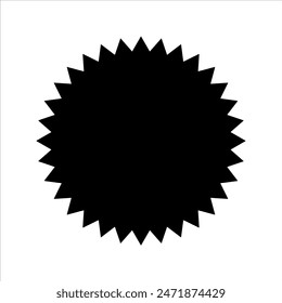 Black star sticker silhouette isolated on white background. Star sticker icon vector illustration design.