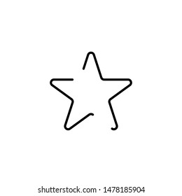  black star in trendy linear style. star isolated on white background. Eps10