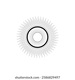 Black Star, Twinkling stars, Sparkles, Shining burst, Sun, Moon phase. Vector star on white background