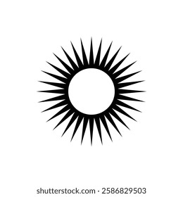 Black Star, Twinkling stars, Sparkles, Shining burst, Sun, Moon phase. Vector star on white background
