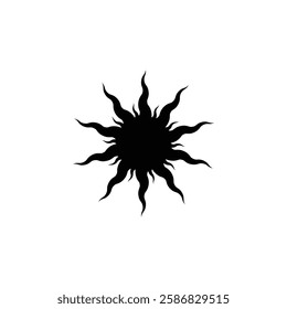 Black Star, Twinkling stars, Sparkles, Shining burst, Sun, Moon phase. Vector star on white background