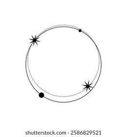 Black Star, Twinkling stars, Sparkles, Shining burst, Sun, Moon phase. Vector star on white background