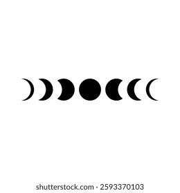 Black Star, Twinkling stars, Sparkles, Shining burst, Sun, Moon phase. Vector star on white background	