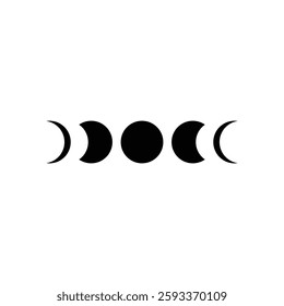 Black Star, Twinkling stars, Sparkles, Shining burst, Sun, Moon phase. Vector star on white background	