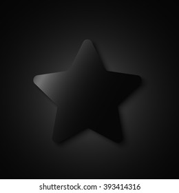 Black star. Vector illustration.