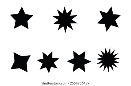 Black star vector illustration set icon