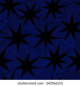 black star vector seamless pattern