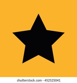 Black star vector symbol. Yellow background