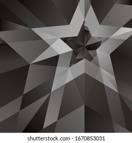 Black Star with the verge on the abstract background