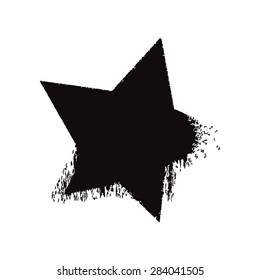 Black Star. White Background. Illustration





