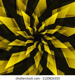 Black Star and Yellow Abstract Background Vector Illustration
