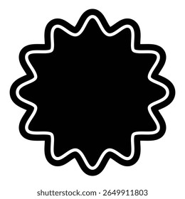 Black Starburst Badge Vector, Editable Blank Label Icon