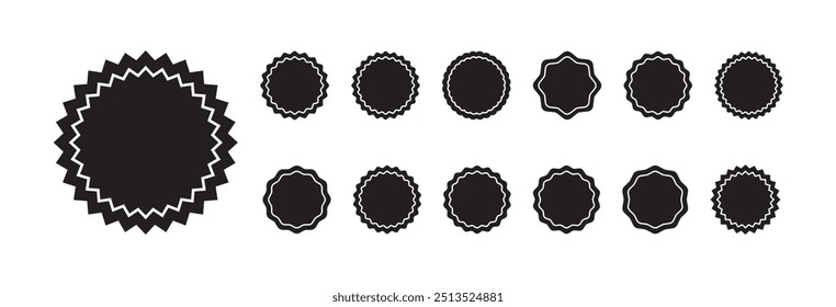 black starburst badges symbol vector design illustration
