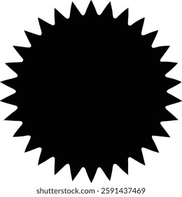 Black Starburst with Exclamation Mark Warning Symbol - Important Safety Alert and Caution Icon, Hazard Warning Graphic for Risk Awareness, Emergency Preparedness, and Safety Notices