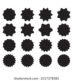 Conjunto de Vector de icono Starburst negro . 