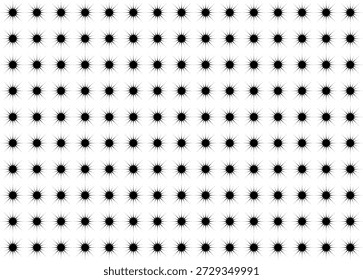Schwarzes Sternzeichen-Muster auf weißem Hintergrund geometrische