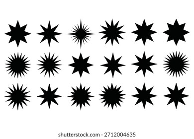 Black starburst shapes graphic design