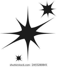 Black starburst silhouettes with dynamic spikes vector artwork
