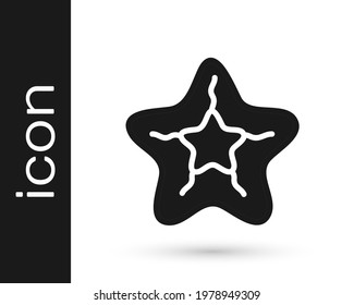 Black Starfish icon isolated on white background.  Vector