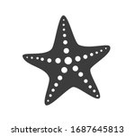 Black starfish icon. Vector illustration.