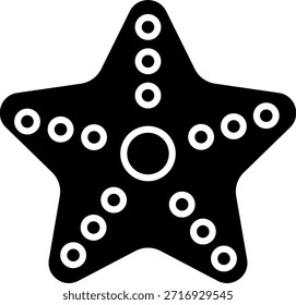 Black Starfish Icon Vector Illustration