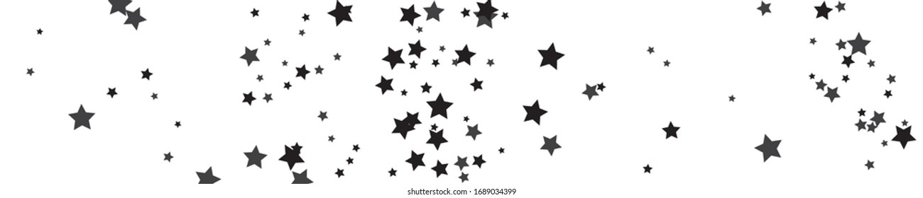 Cartel de las Estrellas Negras. Pequeño patrón aislado. Festividad de la textura. Diseño de Confetti. Festividad estrellada. Afiche de verano. Espacio de Navidad. Cosmos deslumbrantes. Fondo que cae.