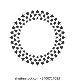 Black stars circle frame. Star framework in simple style.