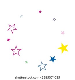 Black Stars Confetti Background Original Vector Illustration.   Randomly Scattered Stars Geometric Design
