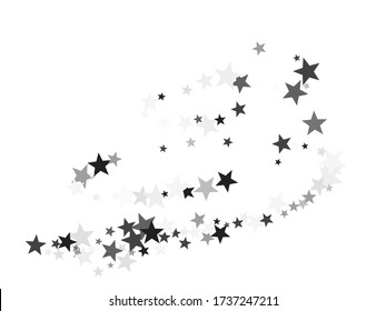 Black stars confetti lovely holiday vector background. Twinkle shiny star sparkles magical illustration. Silver platinum abstract party decoration elements.