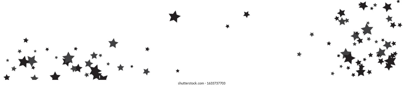 Black Stars Design. Gray Pattern Holiday. Texture Sky. Confetti Gift. Starry Banner. Summer Anniversary. Christmas Anniversary. Glitter Card. Falling Wallpaper.