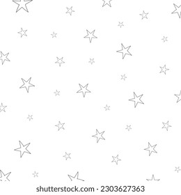 Black stars doodles vector background