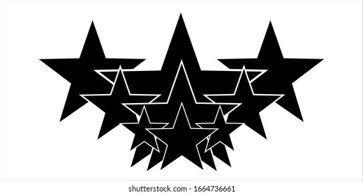 Black stars full vector icon. Full icon from the collection of leaf glyphs, isolated on white background. Vector illustration can be used for web and mobile graphic design, logo.