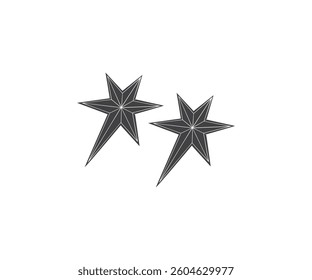 Black stars icon vector. Comet tail or star trail illustration sign. fireworks symbol or logo