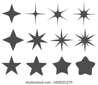 Black stars icons vector illustration