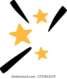 Estrelas e linhas pretas representando uma explosão.