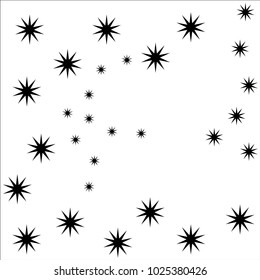 black stars on a white background