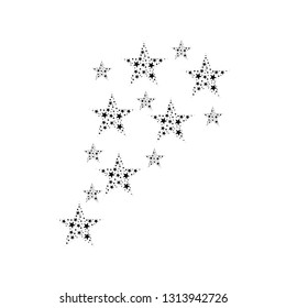 black stars on a white background