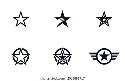 Black Stars On White Background