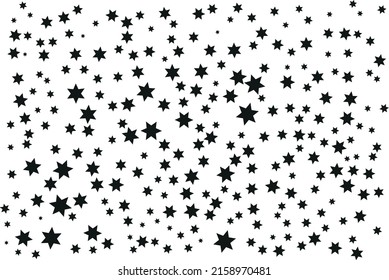 black stars on white background, stars confetti partie