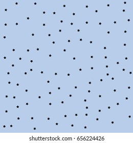 Black stars on a white background.  Vector star confetti splash isolated on white background. Pattern with small stars. Modern Creative Pattern. Vector image, EPS10.