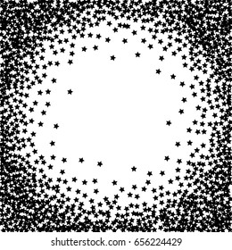 Black stars on a white background.  Vector star confetti splash isolated on white background. Pattern with small stars. Modern Creative Pattern. Vector image, EPS10.