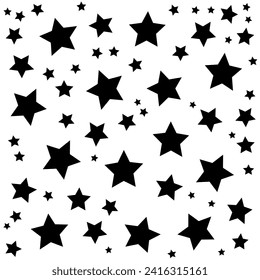 black stars pattern on white background