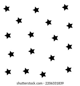 Black Stars Pattern Vector On White Background