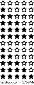  Black stars rating collection.Stars icons-vector.