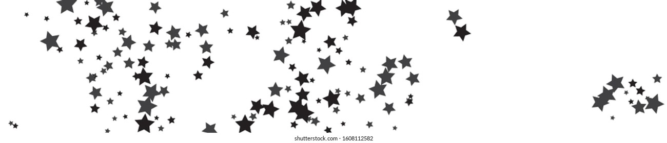 Black Stars Sky. Gray Pattern Festive. Texture Card. Confetti Wallpaper. Starry Invitation. Summer Space. Christmas Card. Glitter Modern. Falling Invitation.