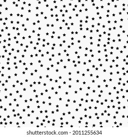 Black stars and white background. Vector micro stars. Small repeated stars wallpaper.