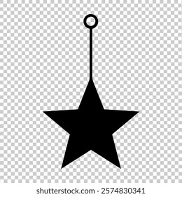 black star-shaped keychain vector illustration icon