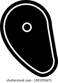 Black Steak meat icon isolated on white background.  Vector Illustration